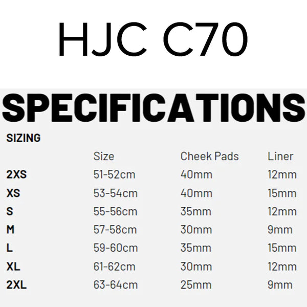 HJC C70 Helmet - Rubber Black (XS - XL)