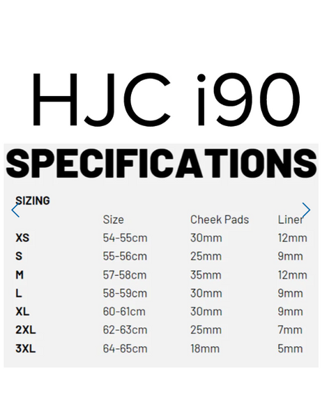 HJC i90 Helmet - Pearl White (S - 3XL)
