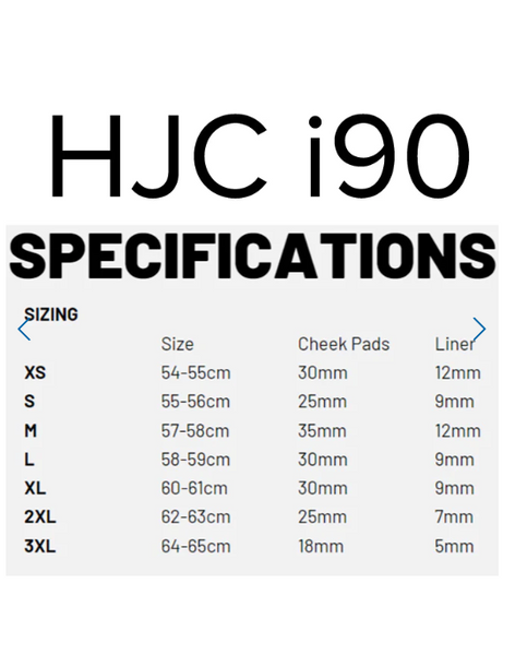 HJC i90 Helmet - Black (S - 3XL)